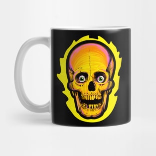 Vintage Flaming Skull Halloween Mug